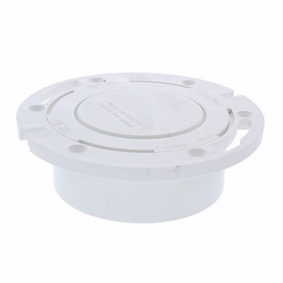 Jones Stephens 4" PVC Closet Flange with Plastic Swivel Ring and Knockout C52402