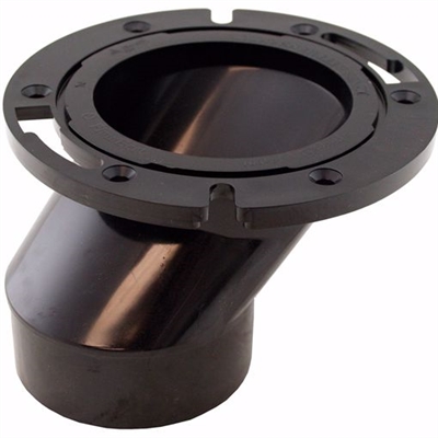 Jones Stephens 3" x 4" ABS Offset Closet Flange with Plastic Swivel Ring less Knockout C54403