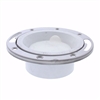Jones Stephens 3" x 4" PVC Closet Flange with Stainless Steel Ring and Knockout C57045