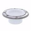 Jones Stephens 3" x 4" PVC Closet Flange with Stainless Steel Ring less Knockout C57134