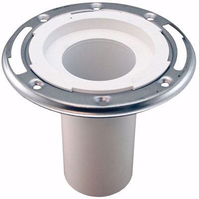 Jones Stephens 3" PVC Closet Flange with Stainless Steel Ring less Knockout C57236