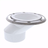 Jones Stephens 3" x 4" PVC Offset Closet Flange with Stainless Steel Ring less Knockout C57434