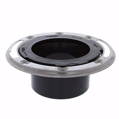 Jones Stephens 3" x 4" ABS Closet Flange with Stainless Steel Ring less Knockout  C58134