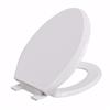 Jones Stephens White Premium Plastic Toilet Seat, Closed Front with Cover, Slow-Close and QuicKlean&reg; Hinges, Elongated C8019S00