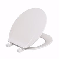 Jones Stephens White Plastic Toilet Seat, Closed Front with Cover, Round C803200