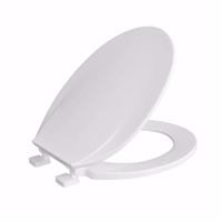 Jones Stephens White Plastic Toilet Seat, Closed Front with Cover, Elongated C803300