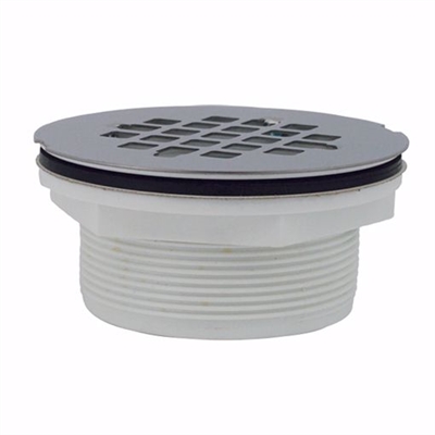 Jones Stephens 2 inch No Caulk Shower Stall Drain with Plastic Body and Stainless Steel Strainer D40101