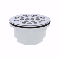 Jones Stephens 2 inch PVC Shower Stall Drain with Receptor Base and Stainless Steel Strainer D41001