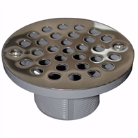 Jones Stephens 2 inch PVC IPS Plastic Spud with 4 inch Stainless Steel Round Strainer D50980