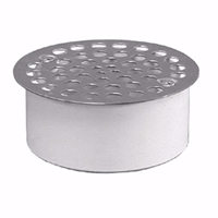 Jones Stephens 3" PVC Snap-in Drain with 3-1/2" Stainless Steel Round Strainer D54003