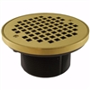 Jones Stephens 3-1/2" IPS PVC Spud with 5" Polished Brass Strainer with Ring D56213