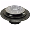 Jones Stephens 2 inch No Hub Shower/Floor Drain with 6-1/2 inch Pan and 6 inch Chrome Plated Cast Round Strainer D60207