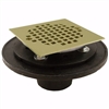 Jones Stephens 2 inch FIP Shower/Floor Drain with 6-1/2 inch Pan and 4 inch Polished Brass Cast Square Strainer D60412