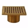 Jones Stephens Polished Brass 2 inch Brass Spud with 4 inchSquare Strainer D6094PB