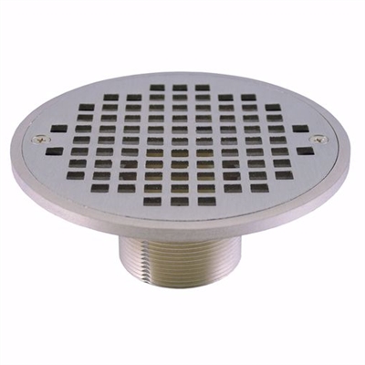 Jones Stephens 2 inch IPS Metal Spud with 6 inch Chrome Plated Round Strainer D60970