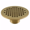 Jones Stephens 2 inch IPS Metal Spud with 6 inch Polished Brass Round Strainer D60975