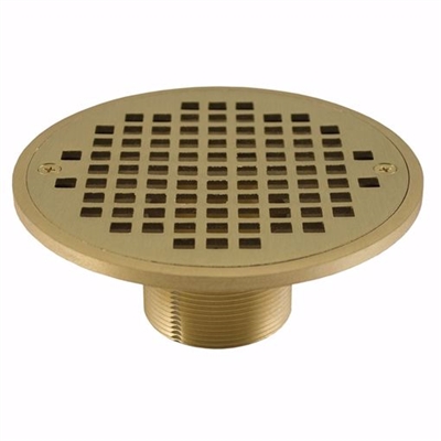 Jones Stephens 2 inch IPS Metal Spud with 6 inch Polished Brass Round Strainer D60975