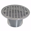 Jones Stephens 2 inch IPS Metal Spud with 4 inch Chrome Plated Round Cast Strainer D60981