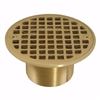 Jones Stephens 2 inch IPS Metal Spud with 4 inch Polished Brass Round Cast Strainer D60982