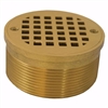 Jones Stephens 3-1/2 inch IPS Metal Spud with 4 inch Polished Brass Round Strainer D60987