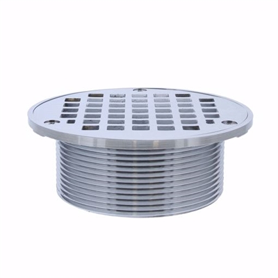 Jones Stephens 3-1/2 inch IPS Metal Spud with 5 inch Chrome Plated Round Strainer D60990