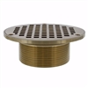 Jones Stephens 3-1/2 inch IPS Metal Spud with 6 inch Polished Brass Round Strainer D60993