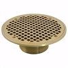 Jones Stephens 3-1/2 inch IPS Metal Spud with 8 inch Polished Brass Round Strainer D60995