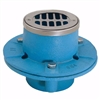 Jones Stephens 1-1/2 inch IPS Code Blue EZ Test Shower Drain with 6" Base and 3-1/2 inch Stainless Steel Round Strainer