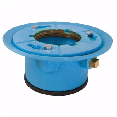 Jones Stephens 4" Code Blue Push On Drain Body with 9" Pan and 3-1/2" Spud Size - 3-3/4" Height D66400