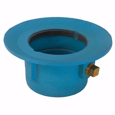 Jones Stephens 2" Code Blue No Hub Slab Drain Body with 7" Pan and 3-1/2" Spud Size - 3-3/8" Height D67200