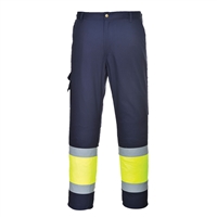 Portwest Hi-Vis Two-Tone Pants Navy/Yellow E049