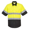 Portwest Two Tone Short Sleeve ANSI Work Shirt Yellow/Black E067
