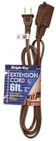 Bright-Way 6 ft Household Extension Cord Brown EE6 Case of 10