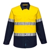 Portwest Iona Enhanced Cotton Shirt Yellow/Navy F145