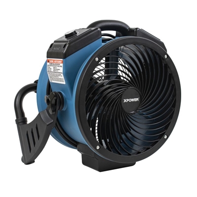 XPOWER FC-150B Dual Power Corded/Cordless Rechargeable Brushless DC Motor Whole Room Air Circulator Blue