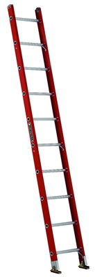 Louisville Ladder 10 Foot Fiberglass Industrial Extension Single Ladder FE3110