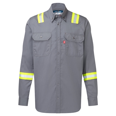 Portwest Bizflame 88/12 FR Taped Shirt Grey FR706GRR