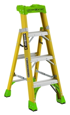Louisville Ladder 4-Foot Fiberglass Cross-Step Ladder Type IAA 375-Pound Load Capacity FXS1404HD