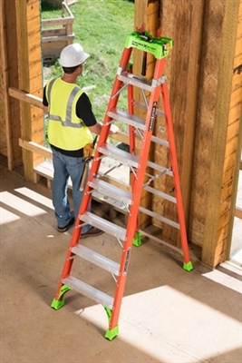 Louisville Ladder 6-Foot Fiberglass Platform Ladder with Extended Rail, 300  Lb Capacity, Type IA, FXP1706, 6-feet