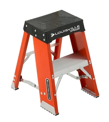 Louisville Ladder Type IAA 2 Foot Lightweight Fiberglass Heavy-Duty 375lb Load Capacity Industrial Platform Step Stool FY8002