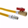 Jones Stephens Yellow Coated 12 in 3/8in MIP x 1/2in FIP Ball Valve Gas Connector Assembly  G70200