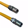 Jones Stephens Yellow Coated 60 Inch 3/8in MIP x 3/8in MIP Valve Stainless Steel Gas Connector G72150