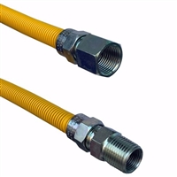Jones Stephens Yellow Coated 12 Inch 1/2in FIP x 1/2in MIP Valve Stainless Steel Gas Connector G72105