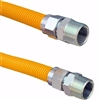 Jones Stephens Yellow Coated 12 Inch 3/4in MIP X 3/4in MIP Valve Stainless Steel Gas Connector G76001