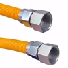 Jones Stephens Yellow Coated 18 Inch 3/4in FIP x 3/4in FIP Valve Stainless Steel Gas Connector G76013