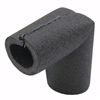 Jones Stephens 1" ID Self-Sealing Black Polyethylene Foam Pipe Insulation Elbow, 3/8" Wall Thickness I59200
