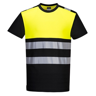 Portwest PW3 Hi-Vis Class 1 T-Shirt Black/Yellow PW311