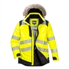 Portwest PW3 Hi-Vis Winter Parka Jacket Yellow/Black PW369YBR