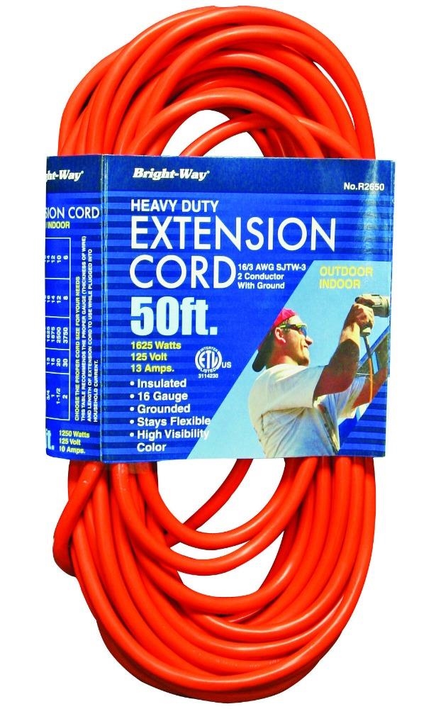 Bright-Way 50 ft Heavy-Duty Outdoor Extension Cord Grounded R2650