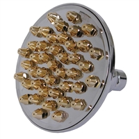 Jones Stephens 5 in. Round Shower Head w/Gold Removable Metal Tips S01090
